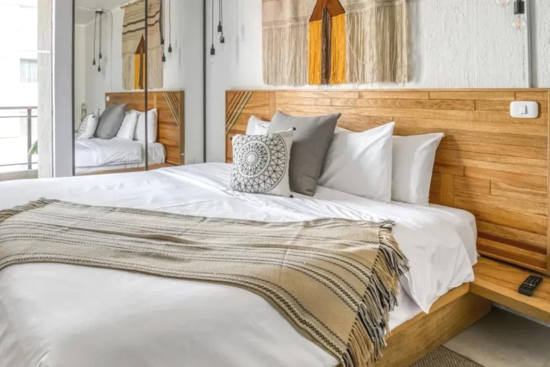 Cama de la habitación con estilo Miraflores Apartments Lima