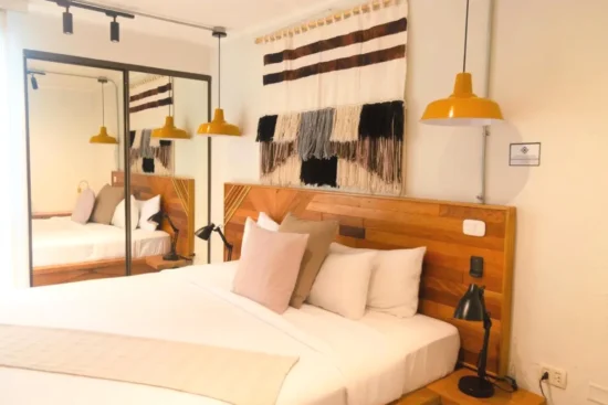 Cama del apartamento Miraflores Apartments Lima