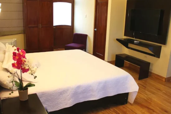 cama y television grande Hotel Villa de Valverde Ica