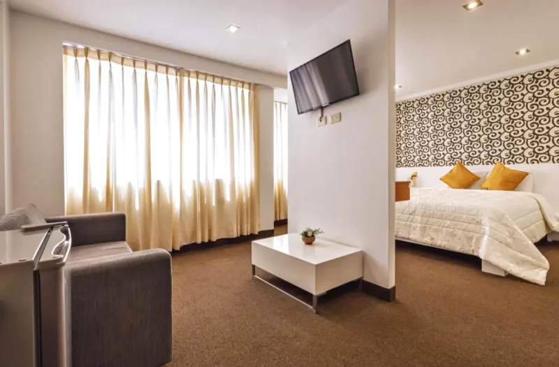 Hotel Médano Trujillo con bañera de hidromasaje en la habitación