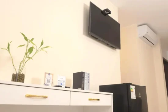 Televisión y nevera de la Suite Rig Vêda Hotel Surco
